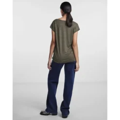 PiecesT-shirt loose fit manches courtes vert Elsie
