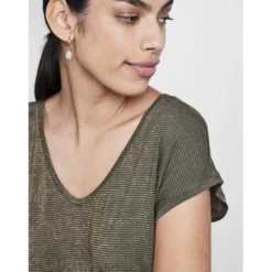 PiecesT-shirt loose fit manches courtes vert Elsie