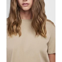 PiecesT-shirt regular fit manches courtes marron Isa