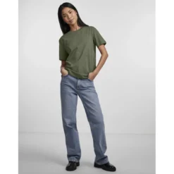 PiecesT-shirt regular fit manches courtes vert Isla