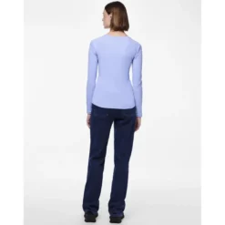 PiecesT-shirt slim fit manches longues bleu Emma