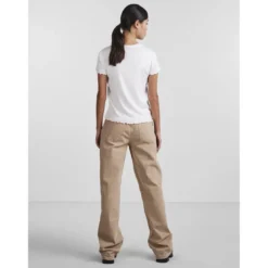PiecesT-shirt slim fit manches courtes blanc en viscose
