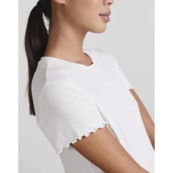 PiecesT-shirt slim fit manches courtes blanc en viscose
