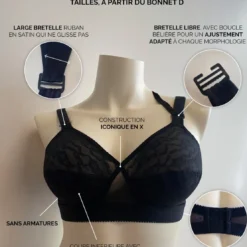 PlaytexSoutien Gorge Emboitant - Noir- CŒUR CROISE CLASSIQUE