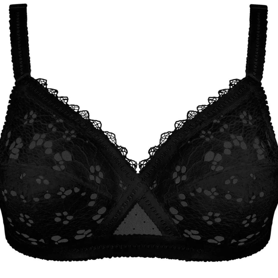 PlaytexSoutien-Gorge Sans Armatures Noir - Coeur croisé Playtex- Coeur Croisé Féminin