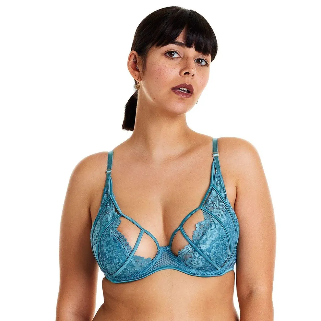 Pomm PoireSoutien-gorge ampliforme coque moulée bleu Voltige vert