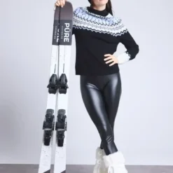Püre CachemirePull Montant Montagne - Noir en cachemire