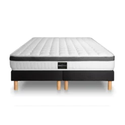 Prestige literieEnsemble Superieur Memoire de forme 3 zones double sommier noir