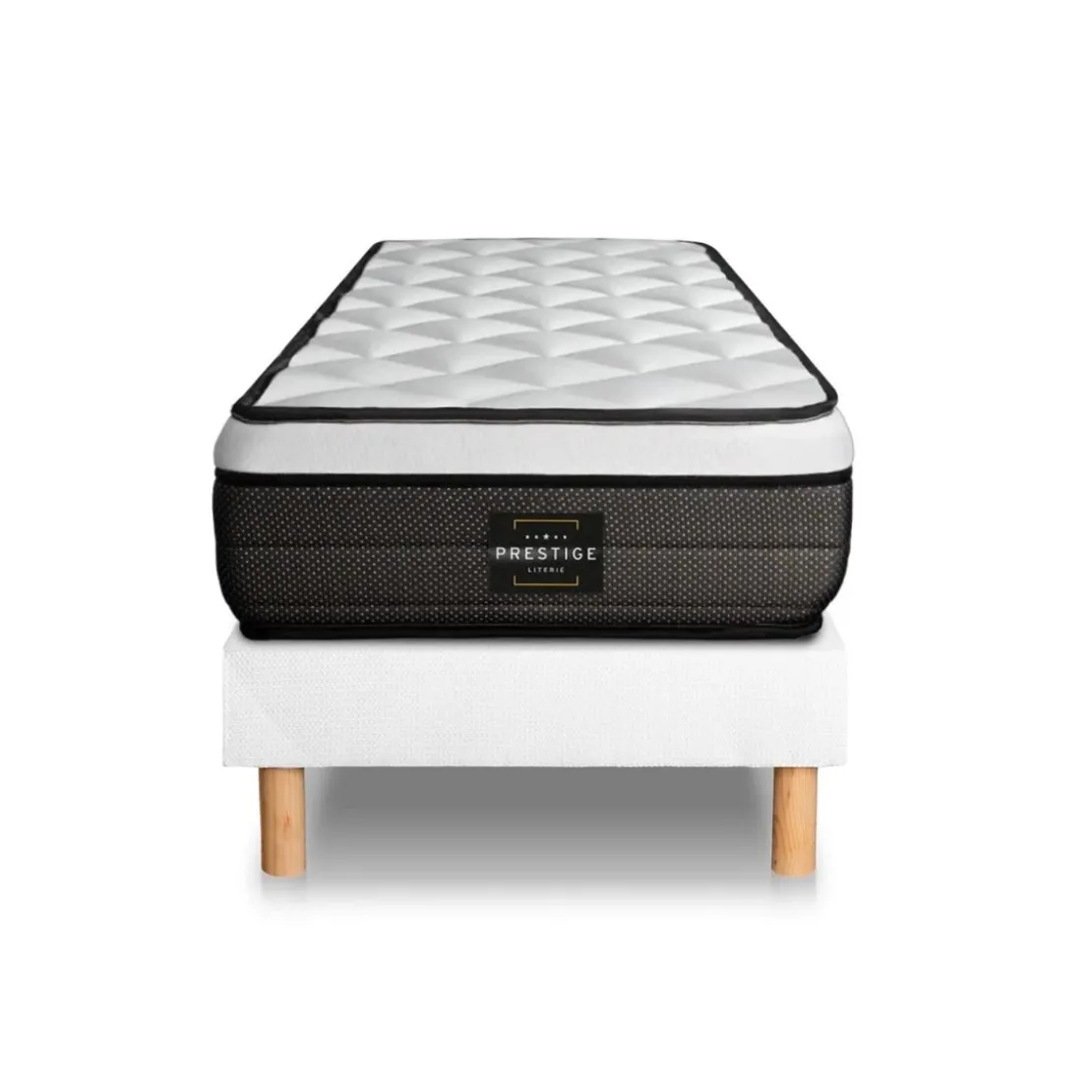 Prestige literieEnsemble Suite Ressorts ensaches, memoire de forme 5 zones Blanc