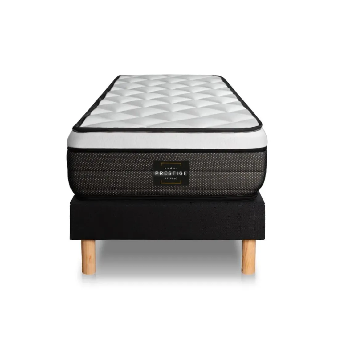 Prestige literieEnsemble Suite Ressorts ensaches, memoire de forme 5 zones sommier noir
