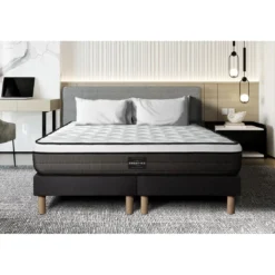 Prestige literieEnsemble Suite Ressorts ensaches, memoire de forme 5 zones double sommier noir