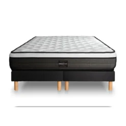 Prestige literieEnsemble Suite Ressorts ensaches, memoire de forme 5 zones double sommier noir