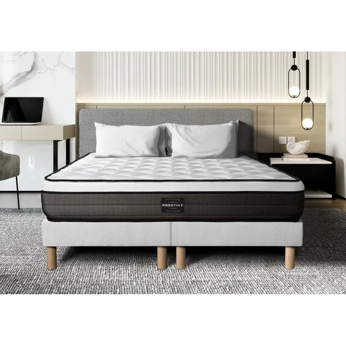 Prestige literieEnsemble Suite Ressorts ensaches memoire de forme 5 zones