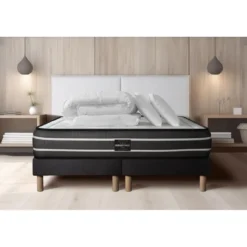 Prestige literiePack Exclusive double sommier noir