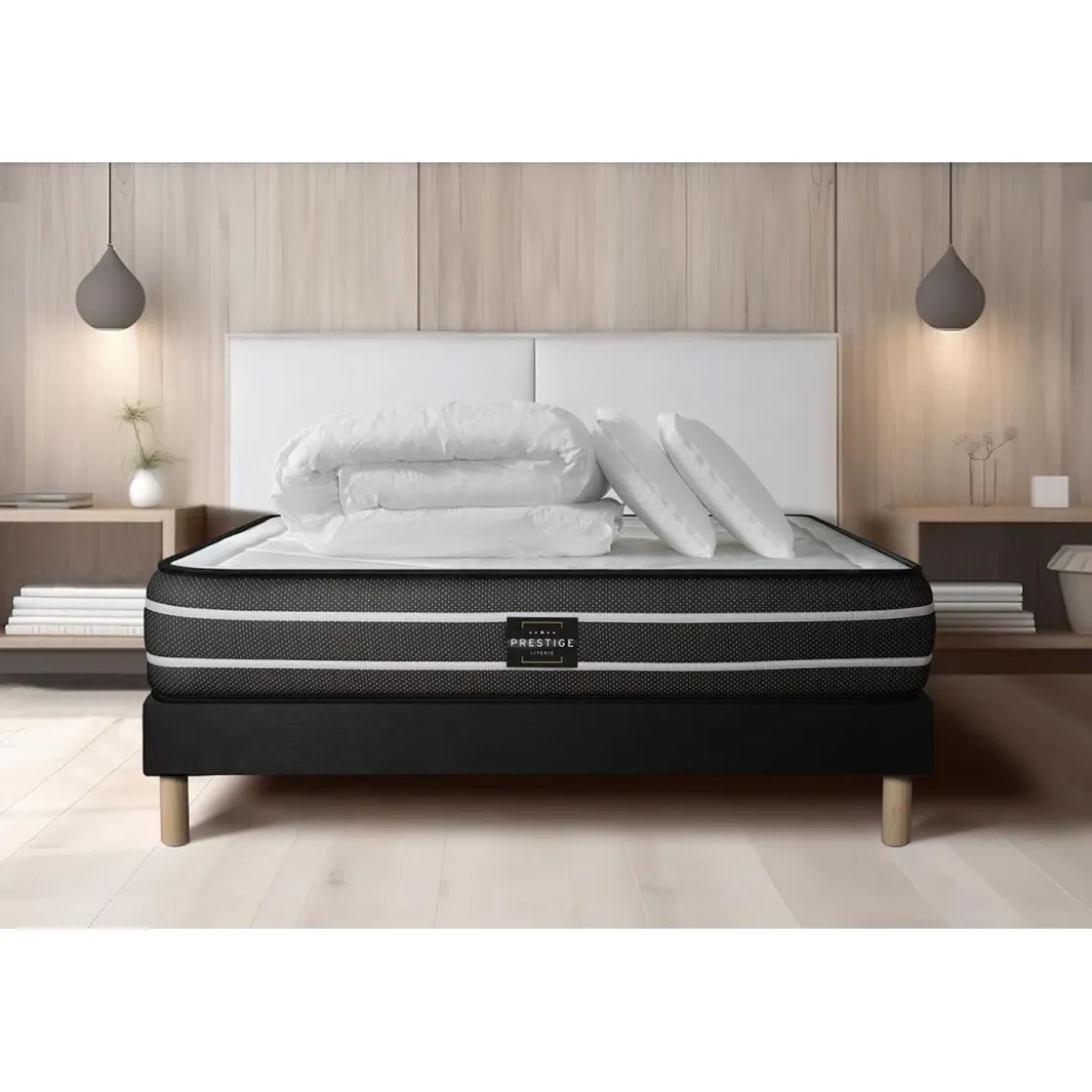 Prestige literiePack Exclusive sommier Kit Noir