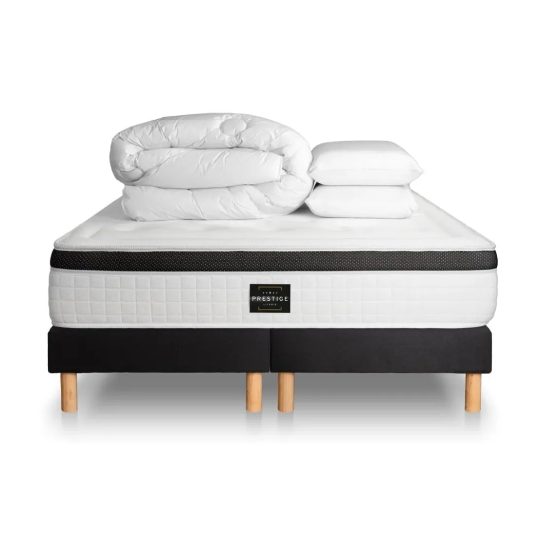 Prestige literiePack Privilège Memoire de forme 5 zones double sommier noir