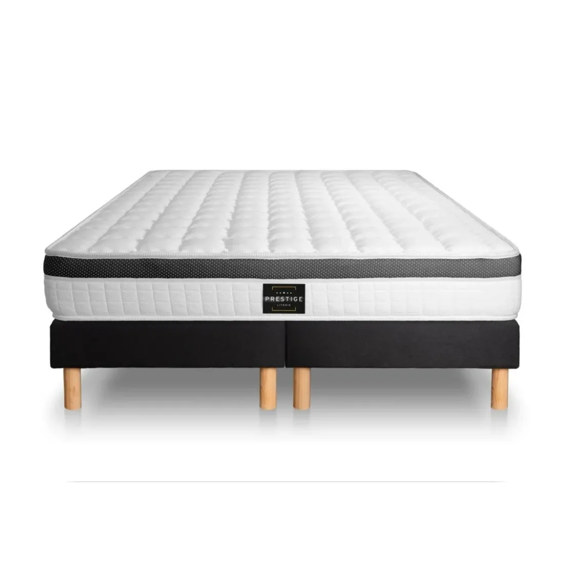 Prestige literiePack Superieur Memoire de forme 3 zones double sommier noir