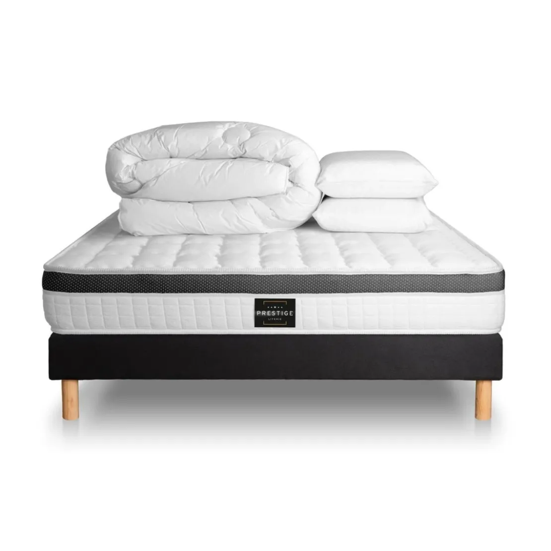 Prestige literiePack Superieur Memoire de forme 3 zones sommier noir