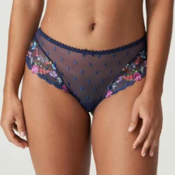 Prima DonnaShorty string motif broderie florale- Bleu Prima Donna- Sedaine