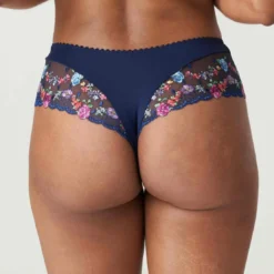 Prima DonnaShorty string motif broderie florale- Bleu Prima Donna- Sedaine