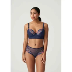 Prima DonnaShorty string motif broderie florale- Bleu Prima Donna- Sedaine