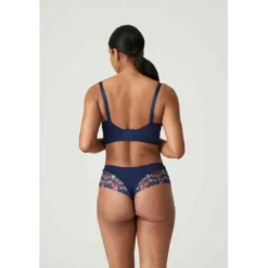 Prima DonnaShorty string motif broderie florale- Bleu Prima Donna- Sedaine
