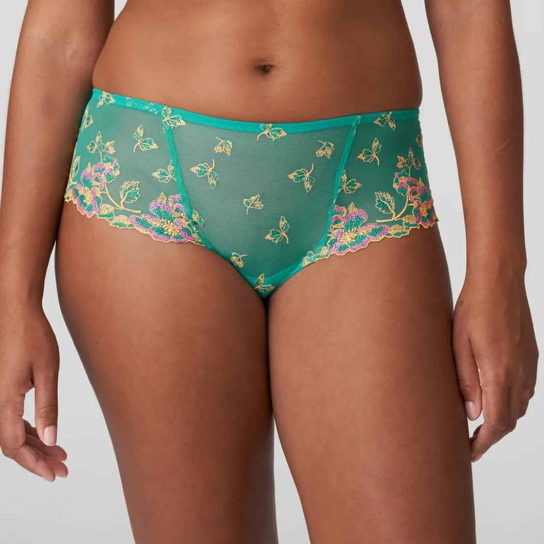 Prima Donnashorty voilé - Vert/Jaune rose foncé- LENCA