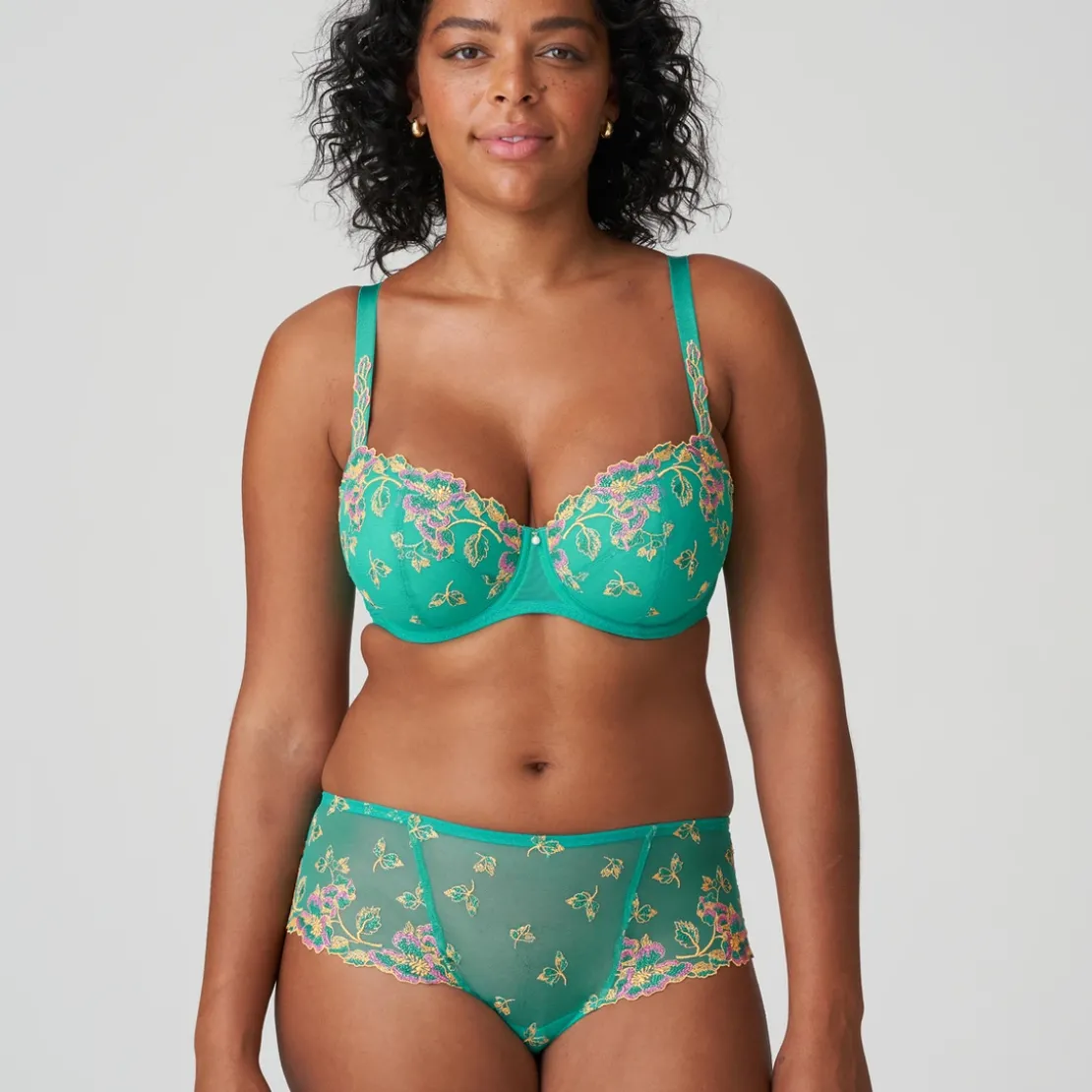 Prima Donnashorty voilé - Vert/Jaune rose foncé- LENCA