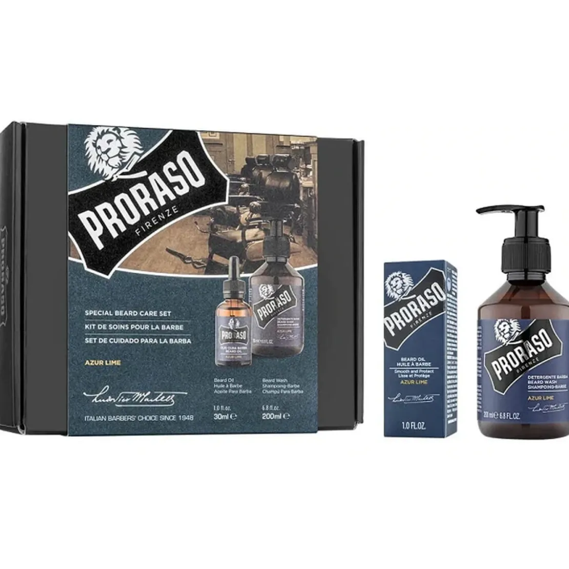 ProrasoPack Barbe Duo Baume + Shampooing Azur Lime