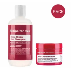 Recipe for MenCrème Coiffante Crystal Argent + Shampooing Nettoyant Profond Pour Cheveux