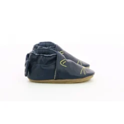 RobeezChausson Bebe Mixte en cuir bleu marine