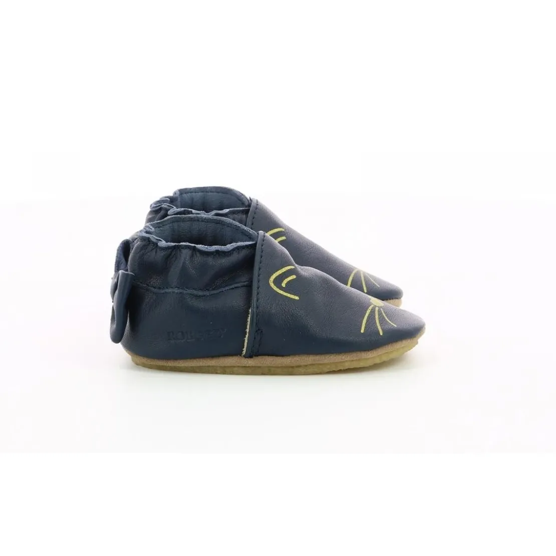 RobeezChausson Bebe Mixte en cuir bleu marine