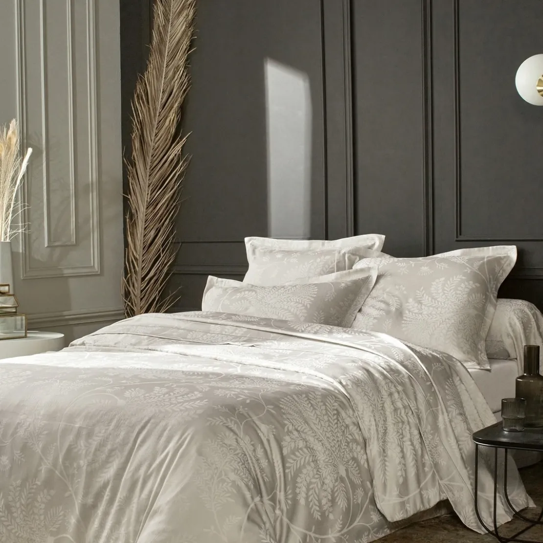 SandersonDrap-housse en Satin de Coton PALMYRE Perle