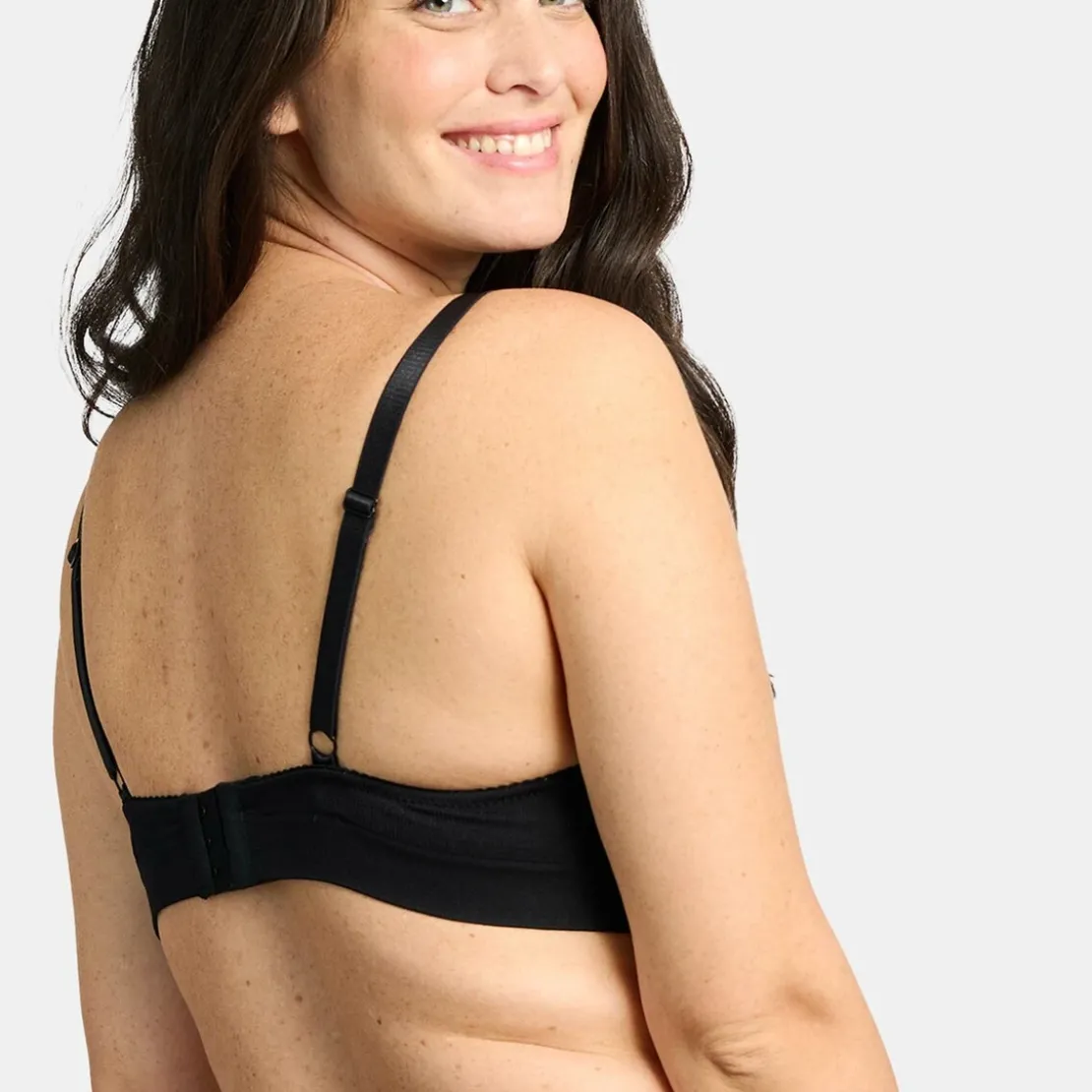 Sans ComplexeSoutien-gorge brassière sans armatures - Noir en coton- Agathe
