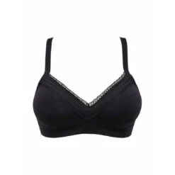 Sans ComplexeSoutien-gorge brassière sans armatures - Noir en coton- Agathe
