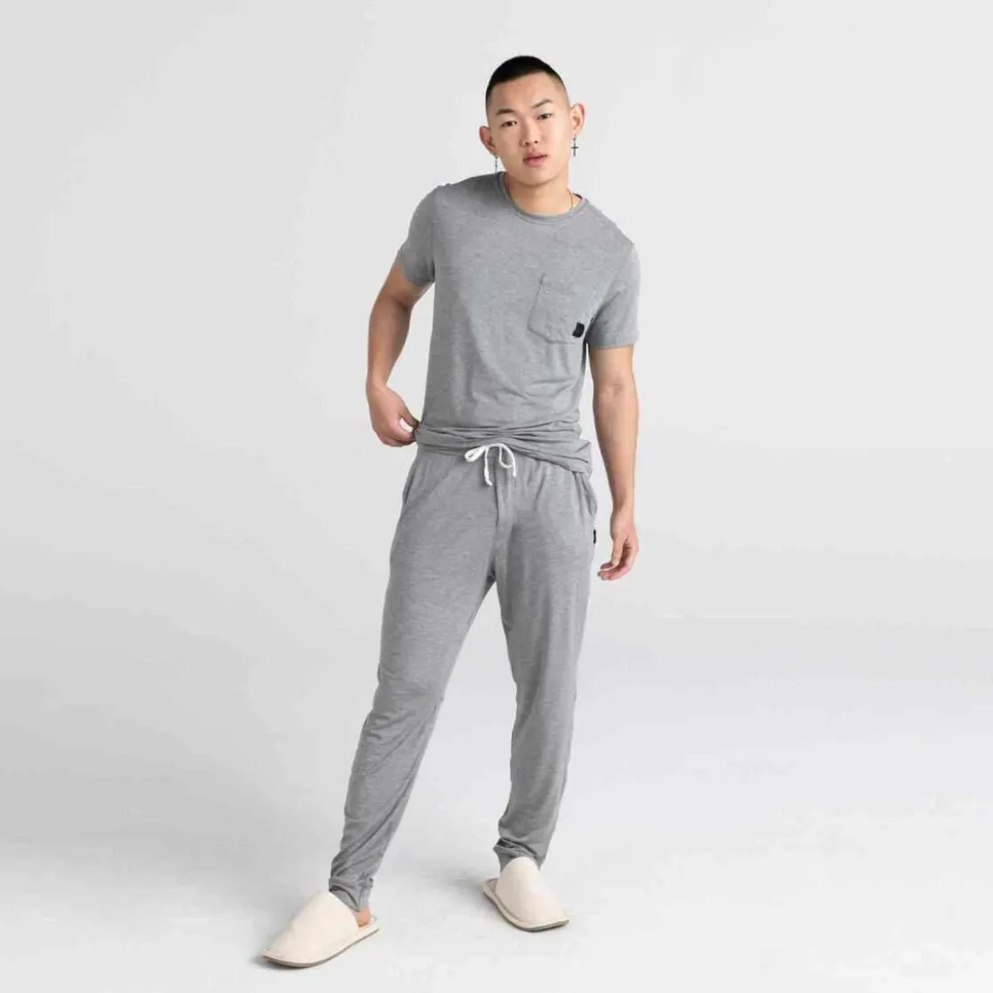 SaxxPantalon pyjama Snooze - Gris en coton modal- SNOOZE