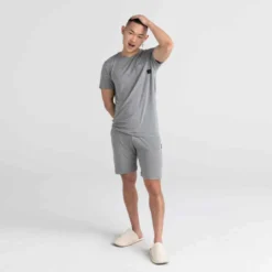 SaxxTee-shirt manches courtes Sleepwalker - Gris en coton modal