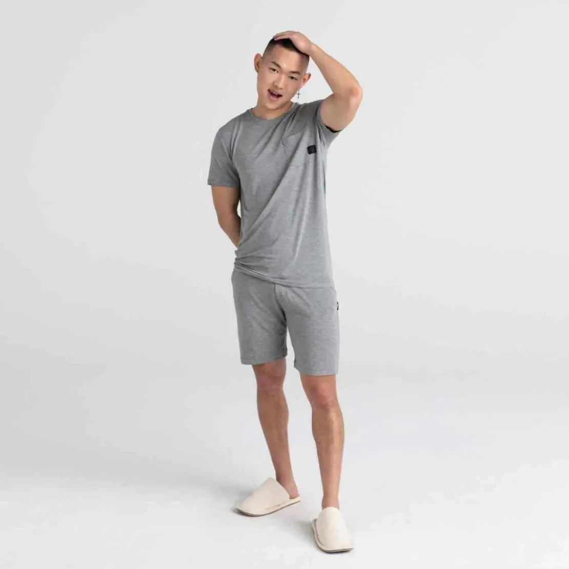 SaxxTee-shirt manches courtes Sleepwalker - Gris en coton modal