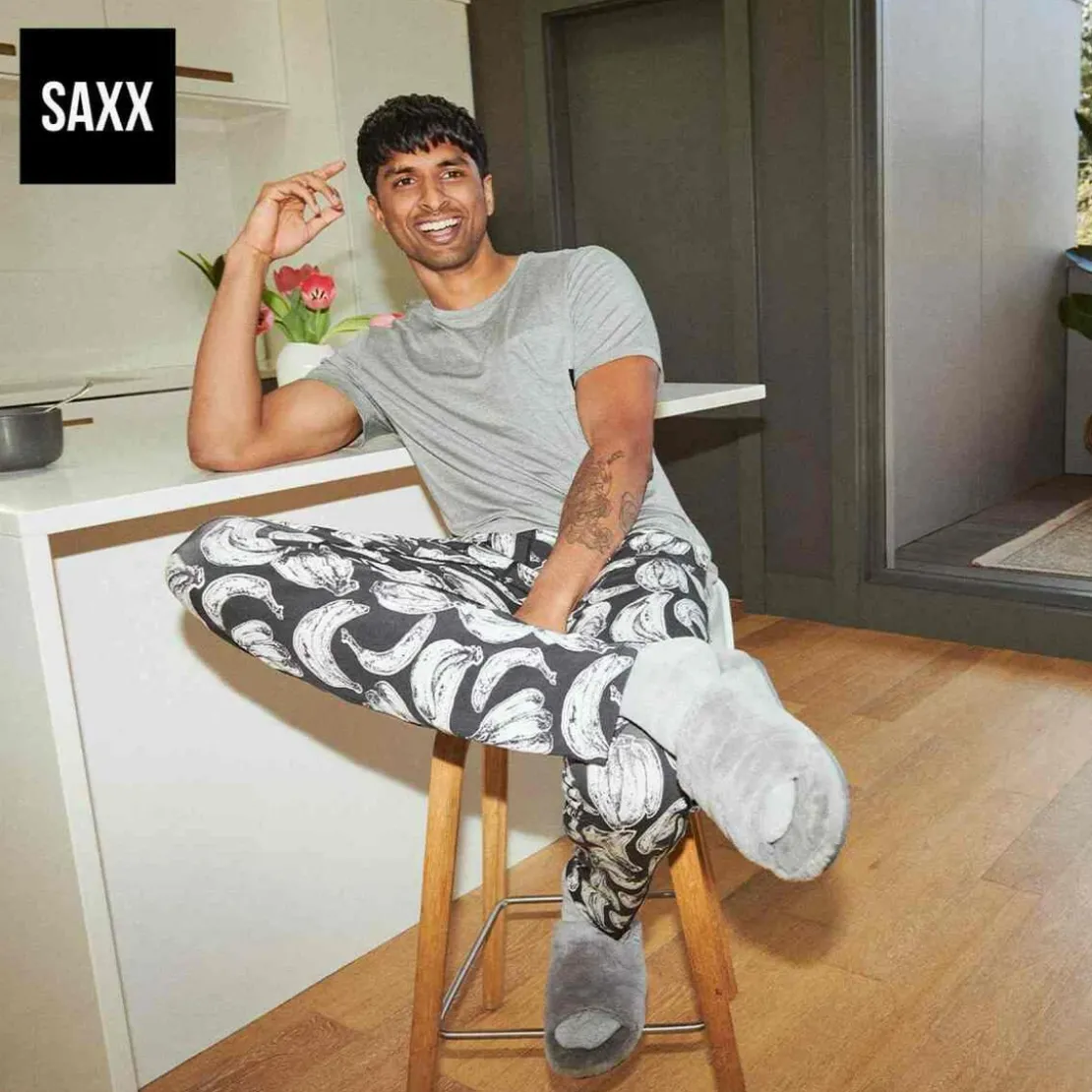 SaxxTee-shirt manches courtes Sleepwalker - Gris en coton modal