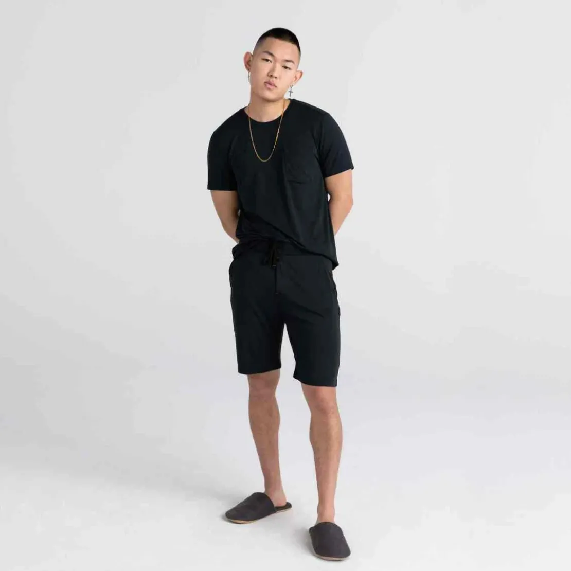 SaxxT-shirt col rond à manches courtes - Noir Saxx Underwear CO en coton modal