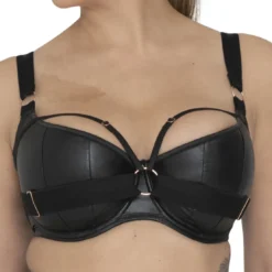 ScantillySoutien-gorge corbeille armatures demi-sein noir en viscose- Harnessed
