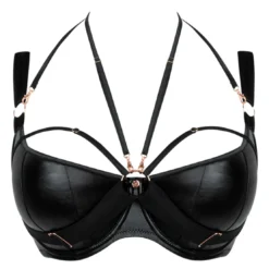 ScantillySoutien-gorge corbeille armatures demi-sein noir en viscose- Harnessed