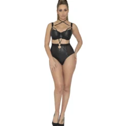ScantillySoutien-gorge corbeille armatures demi-sein noir en viscose- Harnessed