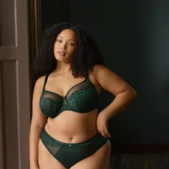 SculptresseCulotte taille haute échancrée- Vert foret- Josephine