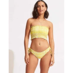 SeafollyCulotte de bain nouettes - Jaune- Amalfi Check
