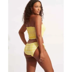 SeafollyCulotte de bain nouettes - Jaune- Amalfi Check