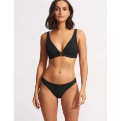 SeafollyHaut de maillot de bain triangle - Noir- Willow