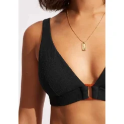 SeafollyHaut de maillot de bain triangle - Noir- Willow
