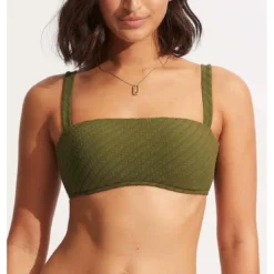 SeafollyHaut de maillot de bain brassière - Vert- Willow