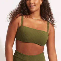 SeafollyHaut de maillot de bain brassière - Vert- Willow